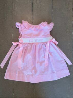 Classic Whimsy Girls Smocked Big Sister Pink Gingham Beverly Dress • Size 18M